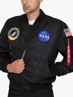 Куртка-бомбер Alpha Industries X NASA MA1 VF, черная
