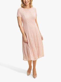 Кружевное платье миди Gina Bacconi Maribel, розово-розовый