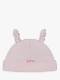 HUGO BOSS Baby Logo Кепка с узлом, светло-розовая