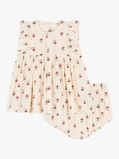 Petit Bateau Детское марлевое платье с цветочным принтом и комплект шароваров, Avalanche/Multi