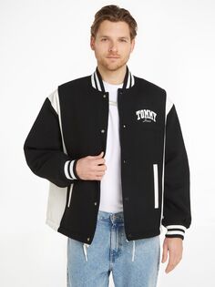 Университетская куртка-бомбер Tommy Jeans, черный/белый