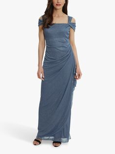 Платье макси с открытыми плечами Gina Bacconi Shree, синее