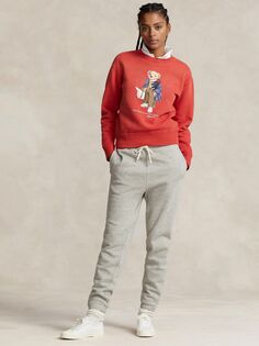 Толстовка с рисунком медведя Polo Ralph Lauren, выцветший красный