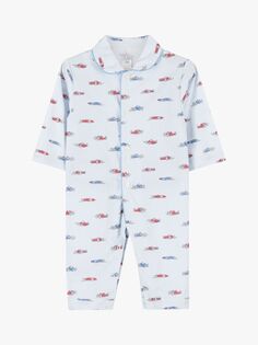 Универсальная пижама Trotters Baby Little Sebastian Racecar, красный/синий