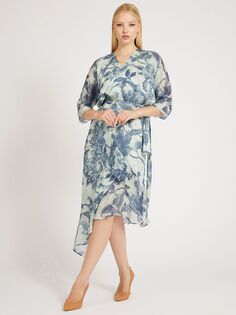 GUESS Платье Ensley с рукавами три четверти и цветочным запахом, фарфор