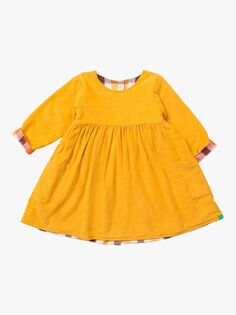 Little Green Radicals Kids&apos; Day After Day Двустороннее вельветовое платье с карманами, золотой