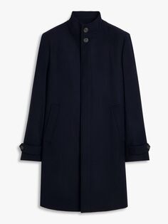 Темно-синее пальто с воротником-воронкой John Lewis из смесовой шерсти