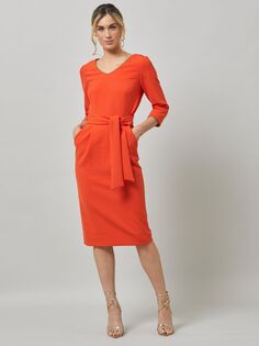 Helen McAlinden Астрид Оранжевое платье-миди, Оранжевый