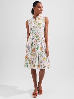 Платье Hobbs Belinda с поясом и цветочным принтом, белый/разноцветный Hobb's