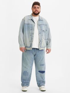 Джинсы Levi&apos;s Big &amp; Tall 501 Original Straight, светлый индиго, разрушенный Levis