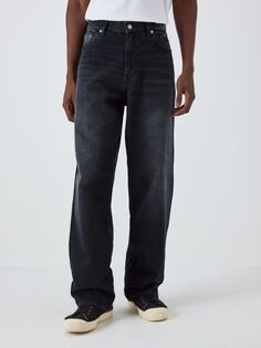 Широкие джинсы свободного кроя GANT, черные, потертые