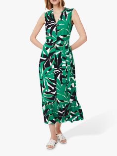 Платье-миди с цветочным принтом Hobbs Laurenza, зеленый/разноцветный Hobb's