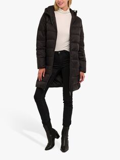 Стеганое пальто с капюшоном KAFFE Lenora, черный