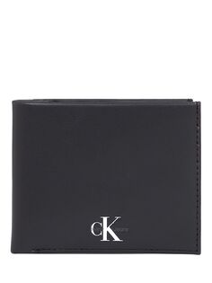 Кожаный кошелек двойного сложения Calvin Klein Monogram, черный