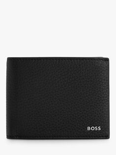 Кошелек тройного сложения BOSS Crosstown Pebble Grain, черный