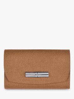 Компактный кожаный кошелек Longchamp Roseau, натуральный