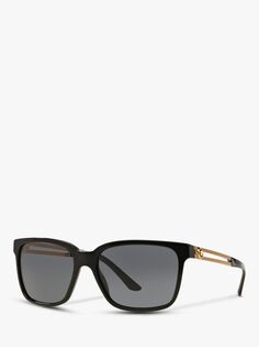 Versace VE4307 Мужские квадратные солнцезащитные очки, черные/серые