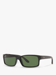 Мужские солнцезащитные очки Ray-Ban RB4151 прямоугольной формы, черные/зеленые