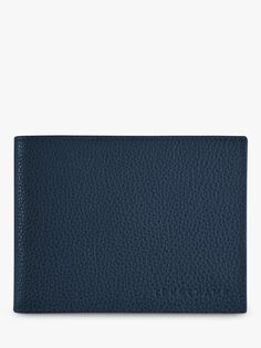 Кожаный кошелек для карт и монет Longchamp Le Foulonné, темно-синий