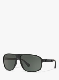 Emporio Armani EA4029 Мужские квадратные солнцезащитные очки, черные/серые
