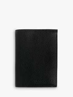 Кожаный кошелек в три сложения Longchamp Le Foulonné, черный