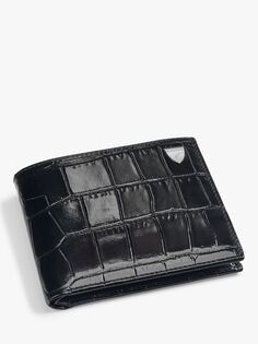 Кошелек для монет из кожи крокодила Aspinal of London Billfold, черный