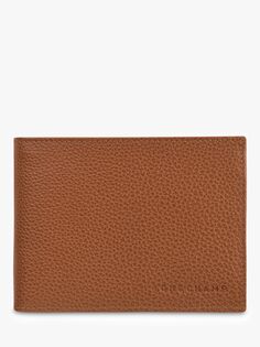 Кожаный кошелек для карт и монет Longchamp Le Foulonné, карамель
