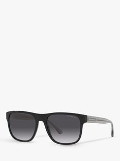 Emporio Armani EA4163 Мужские квадратные солнцезащитные очки, черный/серый с градиентом