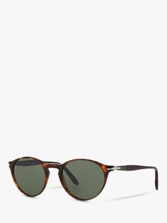Persol PO3092SM Мужские овальные солнцезащитные очки, черепаховый/зеленый