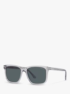 Мужские прямоугольные солнцезащитные очки Prada PR 18WS, прозрачный серый/серый