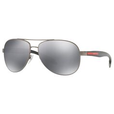 Prada Linea Rossa PS 53PS Солнцезащитные очки-авиаторы, черный/зеркально-серый