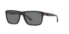 Мужские поляризационные квадратные солнцезащитные очки Polo Ralph Lauren PH4153, черные/красные