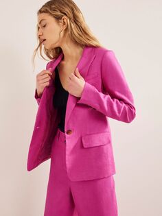 Удлиненный льняной пиджак Boden, розово-фиолетовый