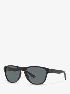Солнцезащитные очки унисекс с поляризованной подушкой Polo Ralph Lauren PH4180U, матовый черный/серый