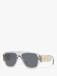 Versace VE4436U Мужские солнцезащитные очки-подушки, прозрачные серые/синие