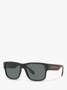 Burberry BE4358 Мужские поляризационные квадратные солнцезащитные очки Knight, матовый черный/серый