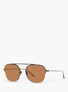 Emporio Armani AR612430 Мужские квадратные солнцезащитные очки, матовый черный/коричневый