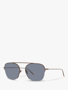 Мужские квадратные солнцезащитные очки Giorgio Armani AR6124, бронзовый/синий