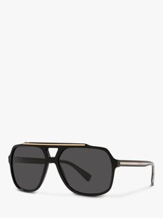 Dolce &amp; Gabbana DG4388 Мужские солнцезащитные очки-авиаторы, черные/серые