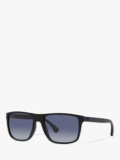 Emporio Armani EA4033 Мужские квадратные солнцезащитные очки, черный/синий с градиентом