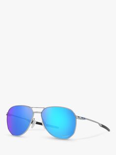 Мужские солнцезащитные очки Oakley OO4147 Contrail Pilot Prizm, серебристый/зеркально-синий
