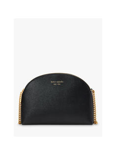 Kate Spade New York Morgan Dome Кожаная сумка через плечо с двойной молнией, Черный