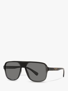 Dolce &amp; Gabbana DG613432 Мужские поляризационные квадратные солнцезащитные очки, прозрачные серые/черные