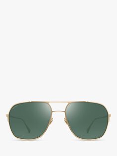 Мужские солнцезащитные очки-авиаторы Aspinal of London Maranello, золотистые