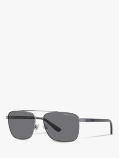 Мужские прямоугольные поляризованные солнцезащитные очки Ralph Lauren PH3137, бронзовый/серый