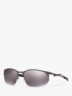 Мужские прямоугольные солнцезащитные очки Oakley OO4145 Wire Tap 2.0 Prizm, оловянный/зеркально-серый