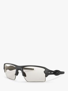 Мужские прямоугольные солнцезащитные очки Oakley OO9188 Flak 2.0 XL, серые/прозрачные