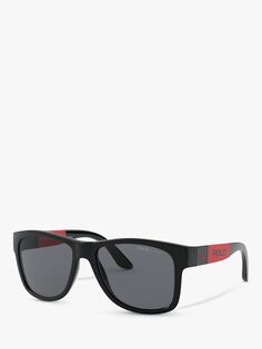 Мужские квадратные солнцезащитные очки Ralph Lauren PH4162, матовый черный/серый