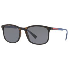 Мужские поляризованные прямоугольные солнцезащитные очки Prada Linea Rossa PS 01TS, черепаховый/серый