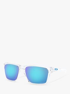 Мужские прямоугольные солнцезащитные очки Oakley OO9448 Sylas, прозрачные полированные/зеркально-синие